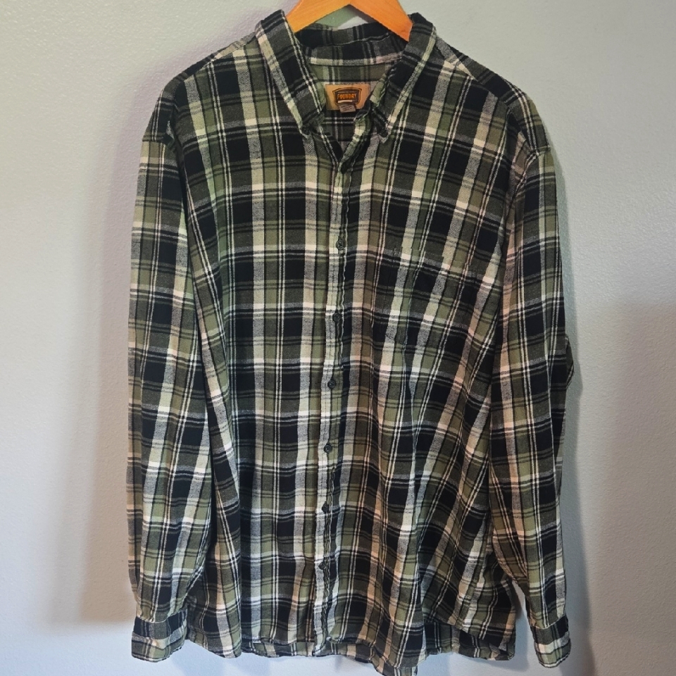 The Foundry Supply Co. Black And White Checkered Shirt In Size Xxl Tall